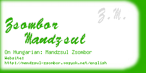 zsombor mandzsul business card